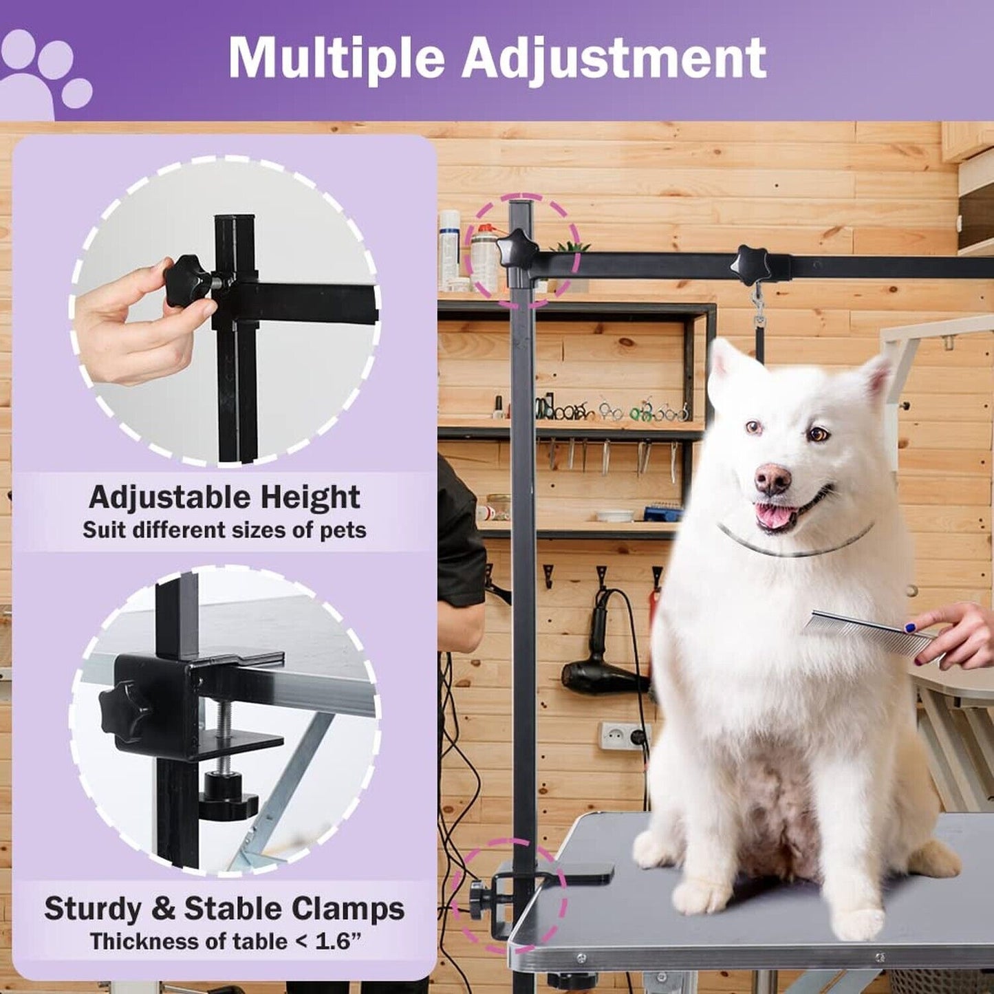 h shape dog grooming arm with clamp|innercircuits.org/