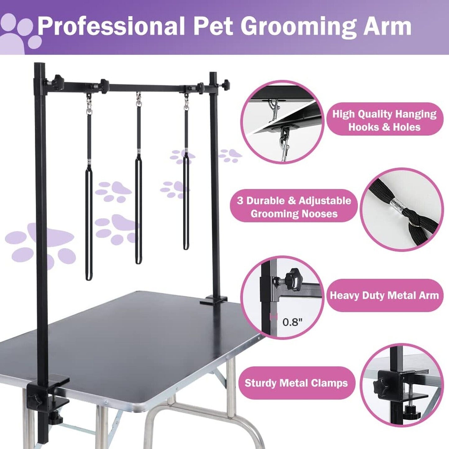 h shape dog grooming arm with clamp|innercircuits.org/