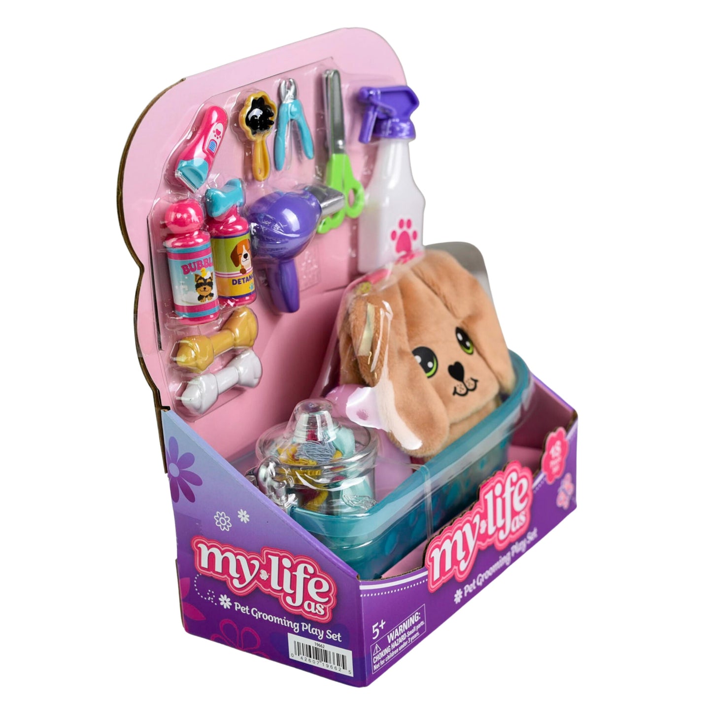 Pet Grooming Play Set for 18-Inch Dolls, 18 Pieces Included