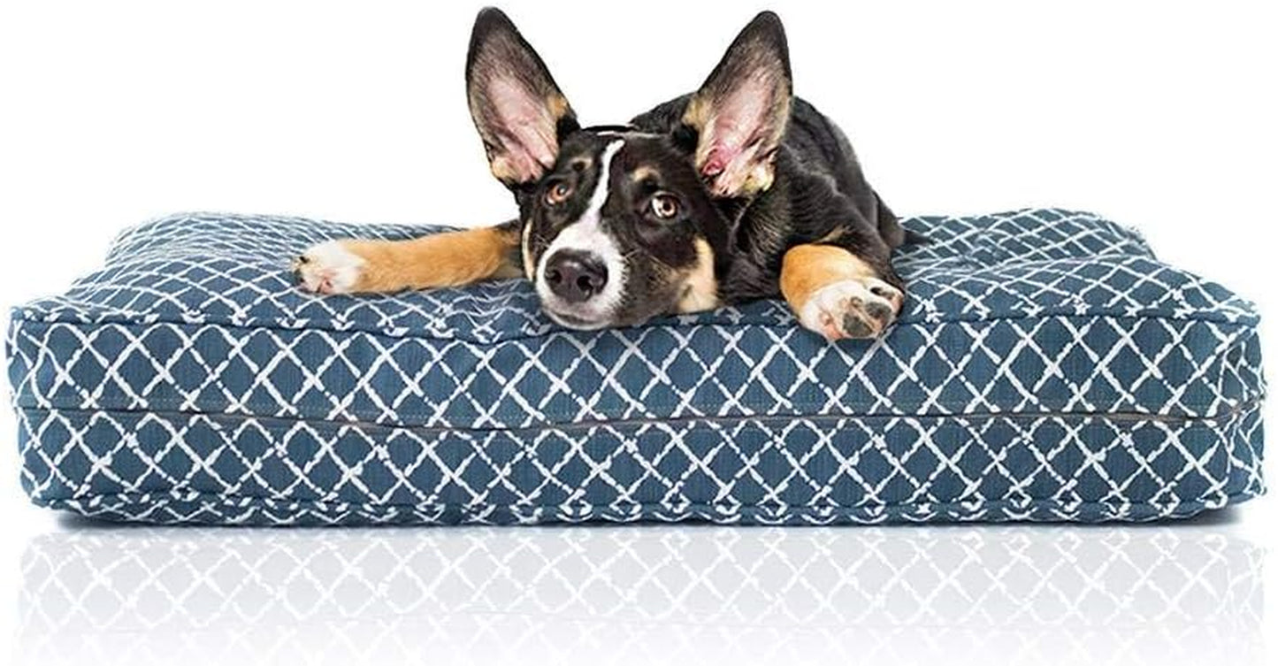 Dog Bed - Orthopedic Cluster Fiber Filling Pet Bed for Dogs & Cats - Waterproof Cotton Canvas Cover Featuring Livesmart Technology - Assembled in the USA - Small Medium & Large Size
