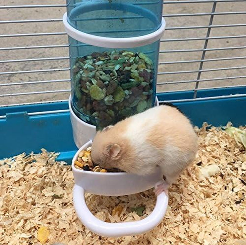 Pet Feeder Automatic,Bird Hamster Small Animal Feeder, Automatic Feeding Device Dispenser for Hamster Bird Pigeon Parrots Mini Hedgehog with Holder (5.90X2.83X6.10In)