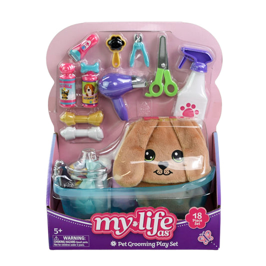 Pet Grooming Play Set for 18-Inch Dolls, 18 Pieces Included