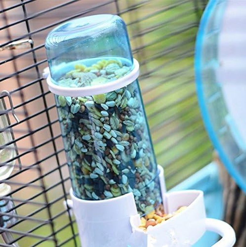 Pet Feeder Automatic,Bird Hamster Small Animal Feeder, Automatic Feeding Device Dispenser for Hamster Bird Pigeon Parrots Mini Hedgehog with Holder (5.90X2.83X6.10In)